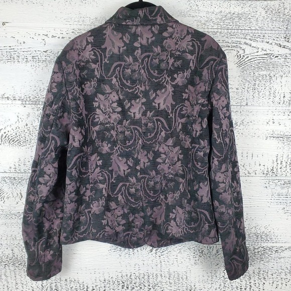 FDJ French Dressing Blazer Floral Jacquard Collared Button Closure Coat - Picture 8 of 12